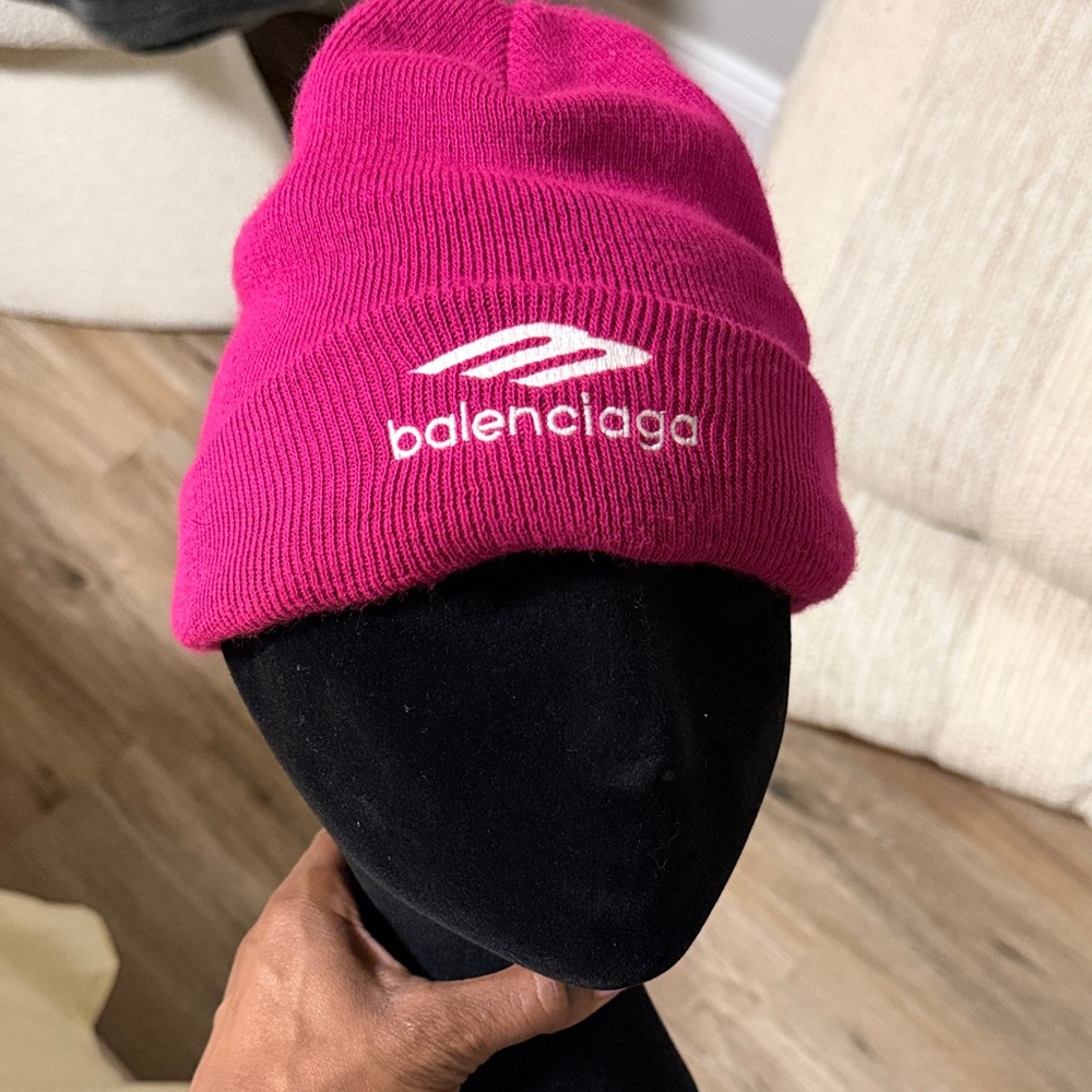 Balenciaga Fuchsia Knit Hat